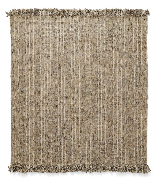 No.20 Rug – Handwoven Beige Wool Rug with Subtle Stripes