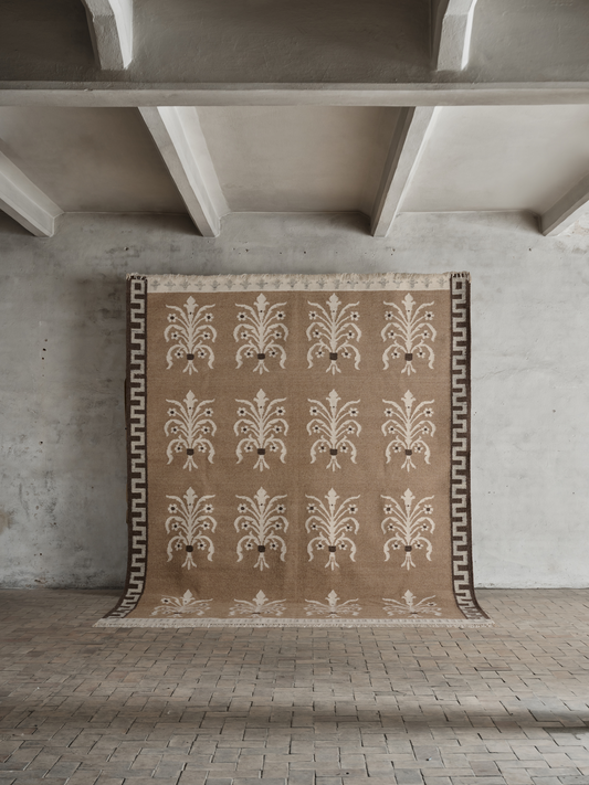 No.24 Rug – Handcrafted Sand-Brown Wool