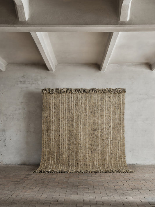 No.20 Rug – Handwoven Beige Wool Rug with Subtle Stripes