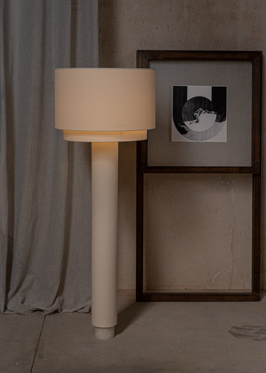 Kolumno Floor Lamp - White Alabaster