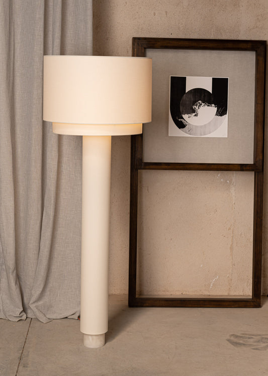 Kolumno Floor Lamp - White Alabaster