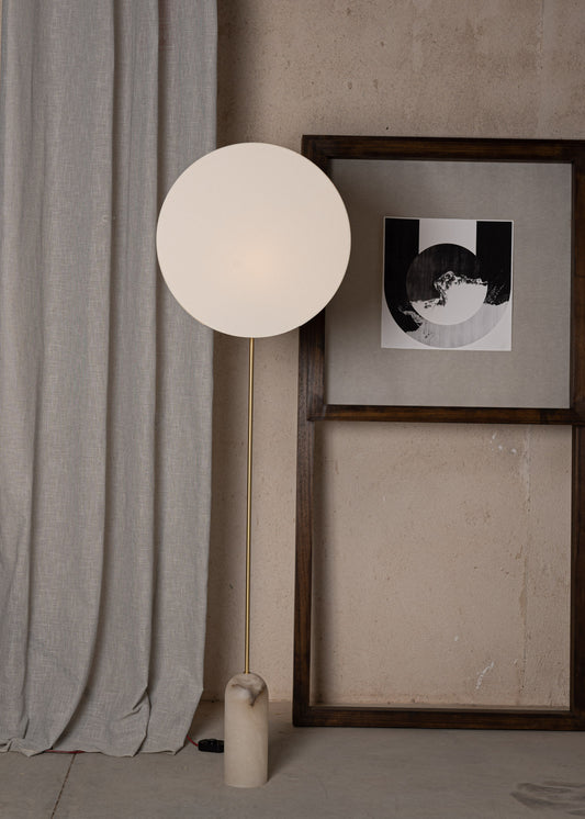 Pendolo Floor Lamp - White Alabaster