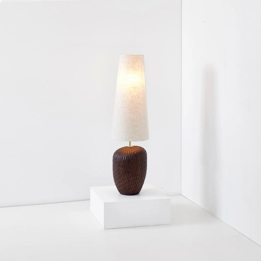 Foz Light (Large) – Hand-Carved Wooden Sculpture Lamp