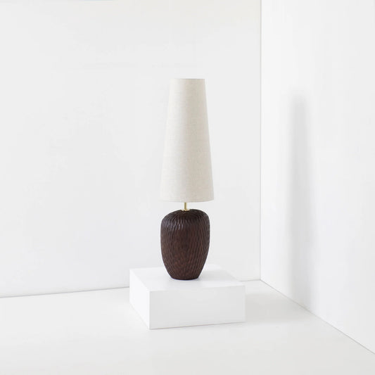 Foz Light (Large) – Hand-Carved Wooden Sculpture Lamp
