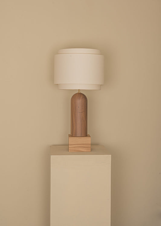 Pura Kelo Double Table Lamp – Natural Wood Elegance