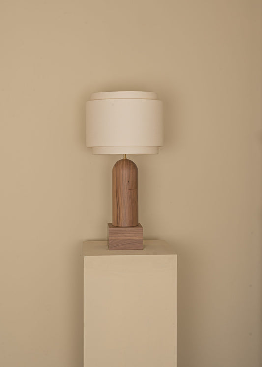 Pura Kelo Double Table Lamp – Natural Wood Elegance