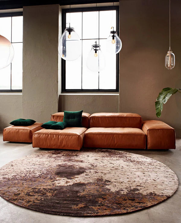 Moon Night | Copper Moon Rug – Handcrafted Bamboo Elegance – Linora store