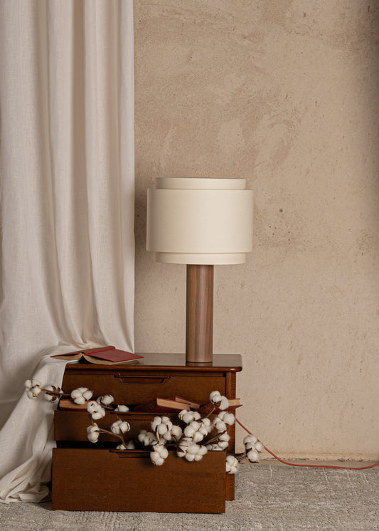 Pipo Duoble Table Lamp - Walnut Wood