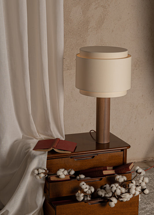 Pipo Duoble Table Lamp - Walnut Wood