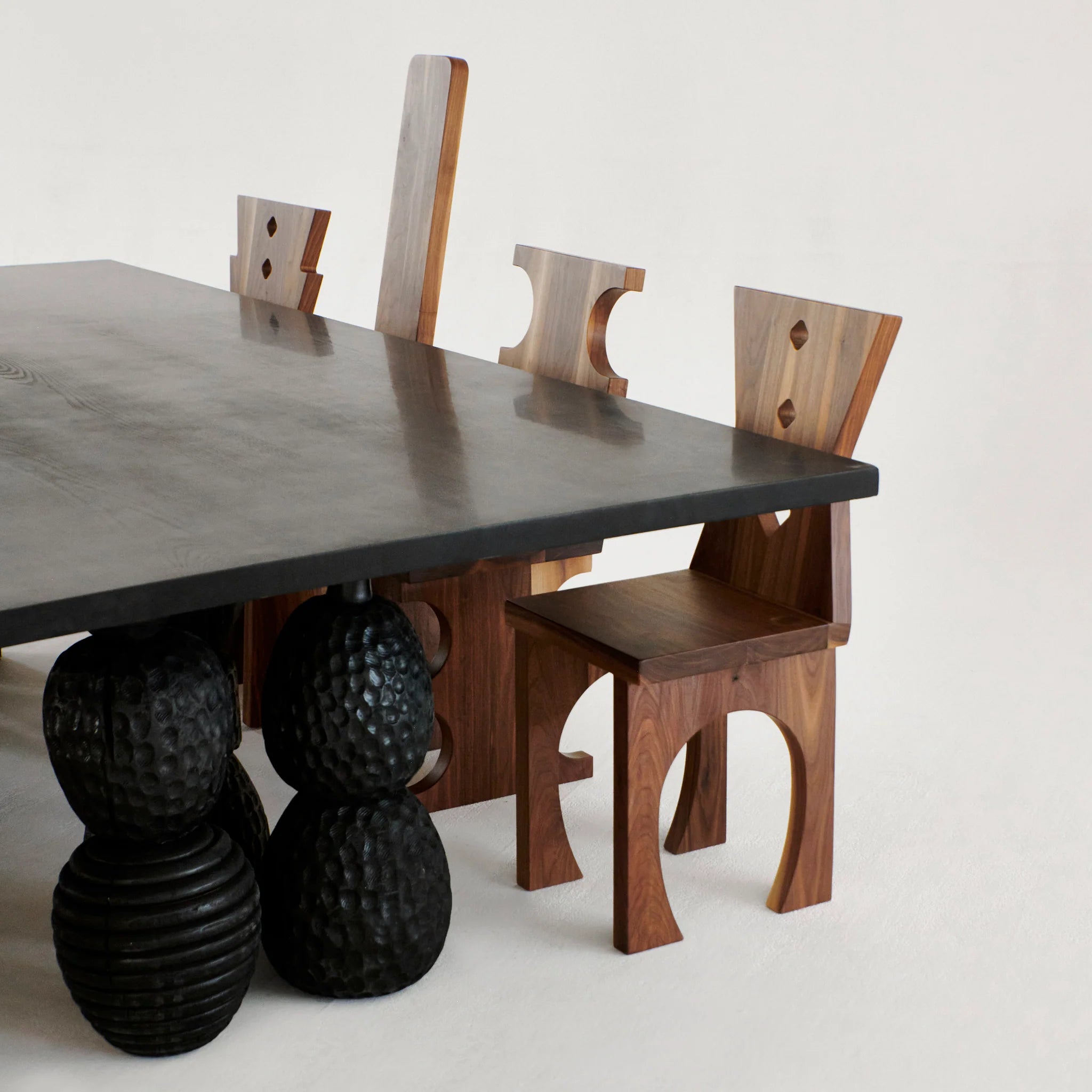 Menina Dining Table – Handcrafted Black Chestnut Dining Table – Linora ...
