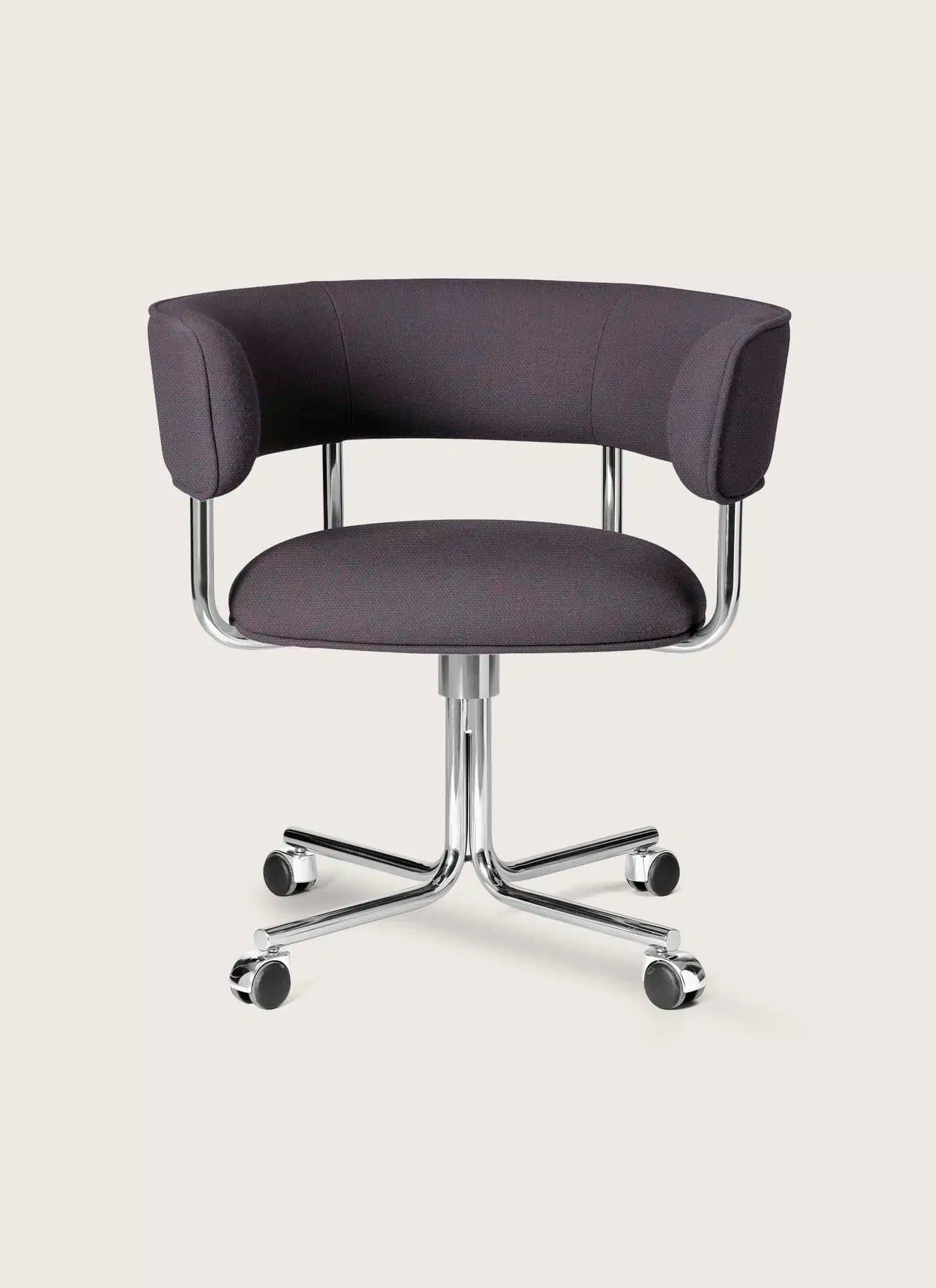 Font Swivel Armchair – Mirror Polished Steel Office Chair – Linora store